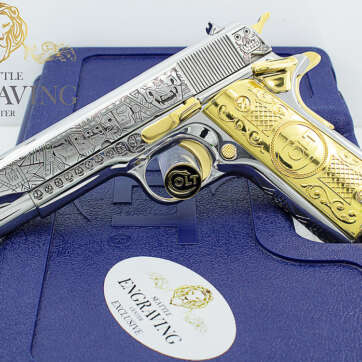COLT 1911 Government 38 SUPER - Mexican Heritage Design, 24K Gold ((( EXCLUSIVE )))