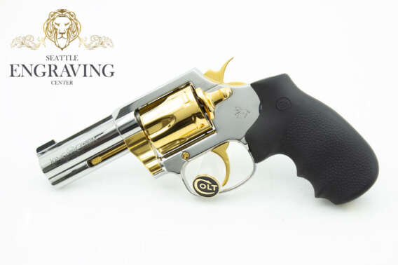 COLT KING COBRA 3" - 357 Magnum, High Polish Stainless Steel with 24K Gold - RARE