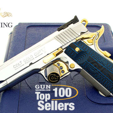 COLT GOLD CUP TROPHY 25 LPI 45ACP, Mirror Polish Stainless Steel & 24K Gold