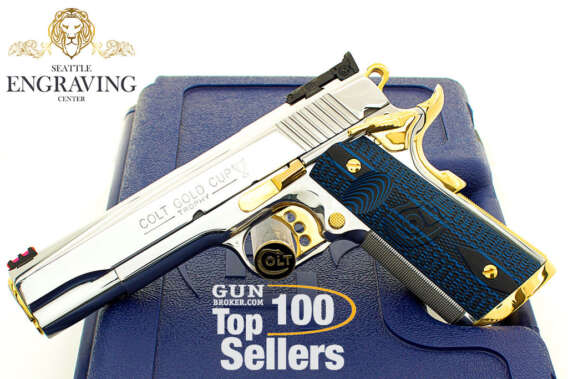COLT GOLD CUP TROPHY 25 LPI 45ACP, Mirror Polish Stainless Steel & 24K Gold
