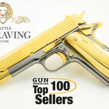 Custom 1911 COLT Government 45 ACP, 24K Gold Plated & Black Chrome