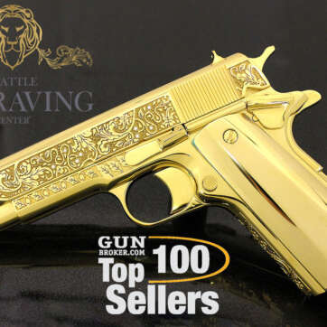 1911 Colt Government 45 ACP, 24K GOLD VINES & BERRIES With Diamonds